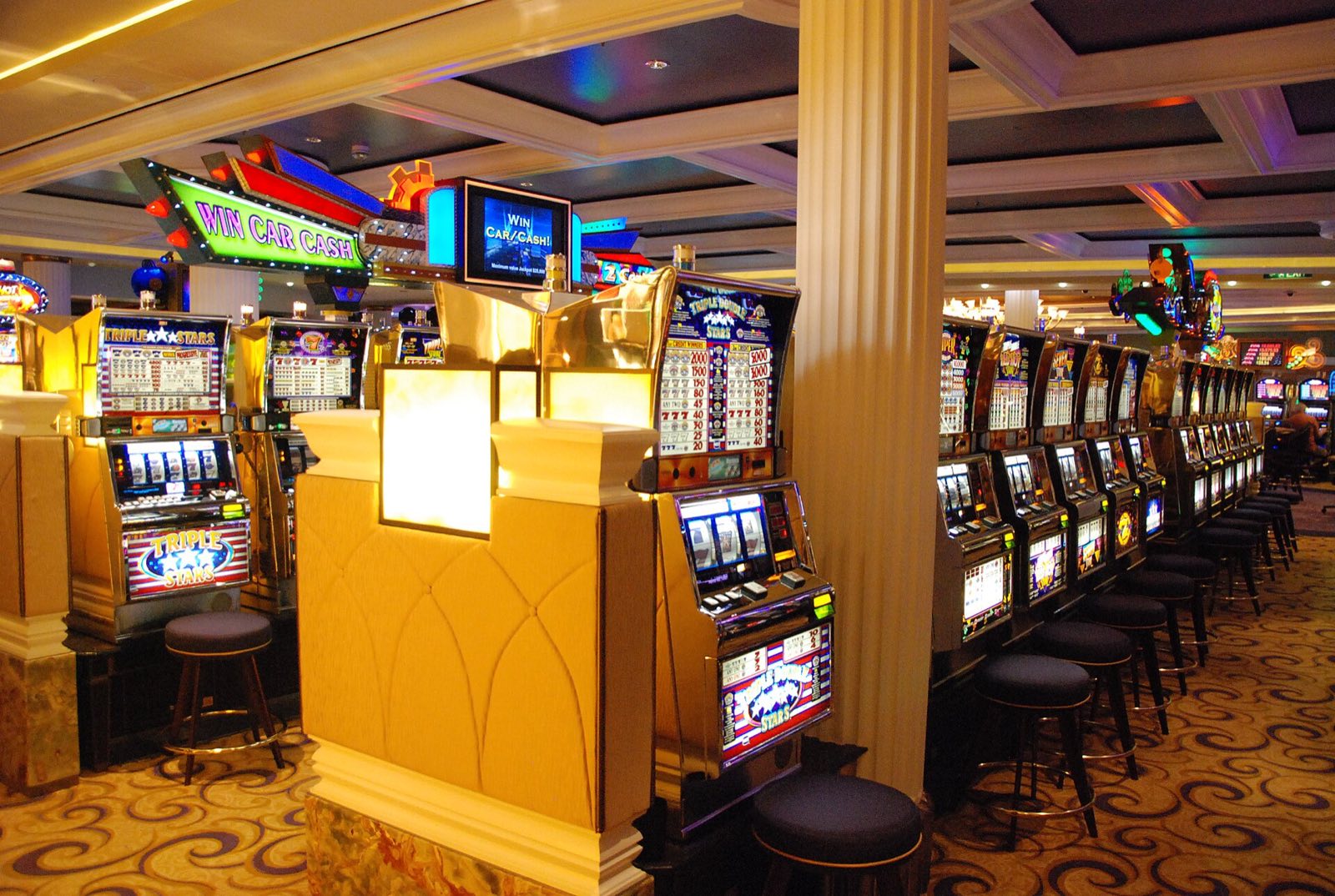 Slot machines in the casino on Celebrity Equinox